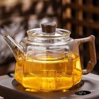 Furnace teapot high borosilicate heat-resistant transparent black glass teapot, electric porcelain furnace heating glass teapot. 650ml pelenų pilka spalva