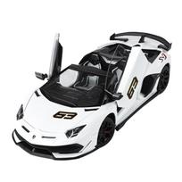 Didelis 1/18 Lamborghini Aventador SVJ Superautomobilio Modelis Imituoti Interjero Detaliai Suaugusiųjų Kolekcijos Papuošalai Berniuko Dovana Helovino Žaislai balta