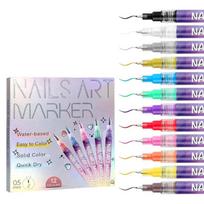 12Piece Nail Design Brush Pen Set with Smudgeproof Inks and Comfort Grip for Detailed Nail Art Creations 1