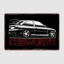 Escort RS Cosworth (baltas) Legendinis Rally Retro Metalo Plakatas Ženklas Automobilių Parduotuvė Garažas Klubas Vintažinis Baras Sienos Kambario Dekoracija Namų Dekoras 7.9x11.8In(20x30cm)