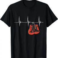 Boxing Gloves Heartbeat EKG Pulse MMA Boxing Kickboxing T-Shirt S juoda