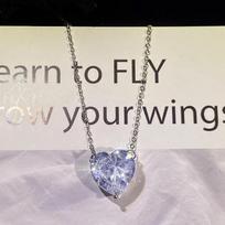 New Simple Titanic Heart of Ocean Necklace Blue Crystal Love Heart Forever Pendant Necklace for Women Wedding Party Jewelry