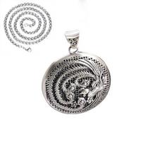 Charm  Thai  Exquisite Phoenix Necklace For Women Hollow Out National Style Pendant Keel Chain Banquet Jewelry Gift 45cm