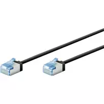 Goobay itin lankstus CAT 6A jungiamasis laidas plonas U/FTP juodas – itin trumpas kištukas (74318)