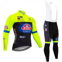 Long Sleeve Suit Men's Bib Pants Mountain Bike Cycling Clothes Direct Sales Off-road XXL geltona