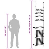 Telescopic Shoe Rack with Rods Aluminum
