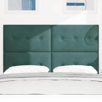 LED Headboard with LED Light Strips Green 144 cm Velvet