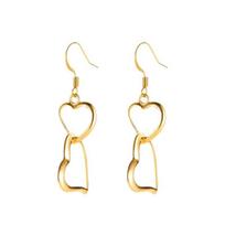 Classic Simple Hollow Double Hearts Drop Dangle Earrings for Women Korean Fashion Charm Statement Earrings Jewelry Accessories