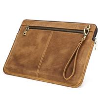 Genuine Leather Laptop Sleeve For MacBook Pro 14 Large Inner Pocket Shockproof macbook 14.2 ruda