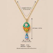 New personalized colorful egg dropper opening and closing dog pendant, golden necklace with gold plating 45cm