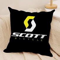 Fashion S-Scotts Logo Cushion Cover Short Plush Double-Sided Print Square Throw Pillow Covers Sofa Home Cushion Decor Peach skin 18*18(CM)-1Pcs
