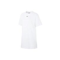 Nike Sportswear Essential Logo Embroidered Knit Short Sleeve Dress Women Dress White CJ2243-100 S white