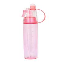 Naujas Creative Purškiamas vandens butelis Nešiojami purškiamieji buteliai lauko sporto salės gėrimų gėrimų buteliai 0.6L pink