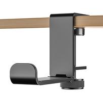 Aluminum Headphone Stand Hook Headsets Holder Foldable Desk Clamp for Gaming PC Space Saving (Black Silver) juoda