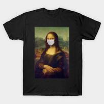 Men Black Print T-shirt Super Large TShirt corona lisa mona lisa with mask No-Cut Transfer Paper Print Cotton Tshirt XL juoda
