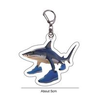 2D Flat Acrylic Italian Brainrot Tralalero Tralala Tung Tung Sahur Keychain Sigma Skibidi Rizz Cat Silly Meme Backpack Pendants 1PC