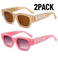 2 PAKETAS Klasikinio stiliaus maži rėmeliai kvadratiniai akiniai nuo saulės Moterims Gatvės stiliaus Punk saulės akiniai Vyrams Baro vakarėlio akių apsauga Prabangus dizainas Gafas De Sol white