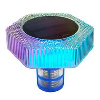 Saulės energijos baseino jonizatorius su RGB LED apšvietimu Mineralinis chlorą mažinantis priemonė Baseino apšvietimas, skirtas sumažinti cheminių medžiagų ir priežiūros išlaidas black