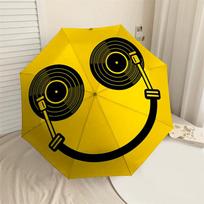 1PC DJ smiley Automatic Open/Close Umbrella with Windproof, 8-Rib Sturdy Canopy, Durable Ribs, Fashionable Design,1223a