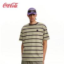 Coca-Cola Striped Cotton Short-Sleeve T-Shirt XL juoda