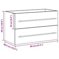 Artisan Oak Bathroom Vanity Unit 80 x 38.5 x 48 cm
