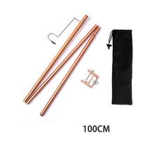 Foldable Lamp Post Pole Ultralight Camping Post Pole Fishing  Light Pole Lamp Pole Lantern Stand coffee-Single hook