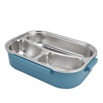 With Soup Bowl Insulated Lunch Box 3 Compartment Lunch Box Leakproof Lunch Box  For Picnics mėlyna