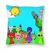 Incredibox Sprunki Game Pillowcase Double-Sided Printing Cushion Cover Decoration Pillow Case Cover Home Drop Shipping 18'' Peach skin 18*18(CM)-1Pcs