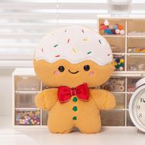25cm  Cute Christmas Series Gingerbread man Plush Toy Biscuit Stuffed Cookie Soft Doll Room Decoration Birthday Gifts 25cm
