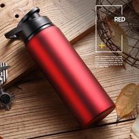 Portable Stainless Steel Sports Bottle Straight Drink Bicycle Travel Cold Kettle 22.8x7.2x7.2cm raudona