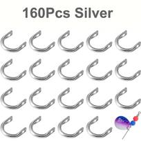 160Pcs Fishing Clevis Easy Spin Spinner Clevis Fishing Spoon Spinnerbait Brass/Plastic Spinner Blade Clevis for Lure Accessories