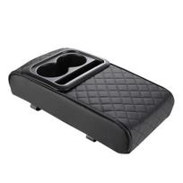 Yousheng Center Console Cover for Car Waterproof Faux Leather Car Arm Rest Cover with 2 Cup Holders Universal Car Interior Accessories juoda