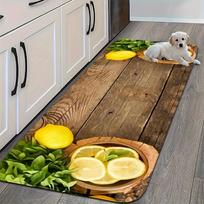 1 vnt. medžio su citrinų raštu, atsparus vandeniui, neslystantis, storas, paminkštintas virtuvės kilimėlis, tvirtas komforto kilimėlis stovėjimui virtuvei, vonios kambariui 40*60cm