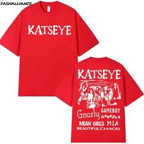 KATSEYE Kpop Beautiful Chaos T shirt for Men Women Hiphop Streetwear Oversized Tops 100 Cotton TShirt KA4 S red