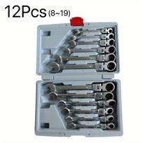 6PC/12PC Dual-End Ratchet Wrench Set - 72-Tooth 180° Rotation, Double-Sided Quick Release Design for Tight Spaces dangaus mėlyna spalva
