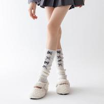 Leg Warmers Sweet Bow Lolita Girls Spring Retro Foot Covers Ballet Style Autumn Winter Solid Color Knitted Warm Thigh High Socks One Size balta
