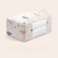 Cloud Heart Bedroom Linen Storage Bag With Multiple Sizes For Bedding And Garments 55x35x25cm smėlis