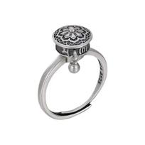 Buddhist Rotating Fidget Finger Rings for Women Spinner Adjustable Good Luck Buddhist Tibetan Prayer Anti Stress Anxiety Ring balta