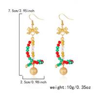 Colorful Crystal Tassel Drop  Christmas Tree Snowflake Bells Earrings for Women Earrings Girls Xmas Party Jewelry Gift