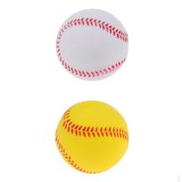2x Baseballs Practical Training PU Softball Balls Sport white