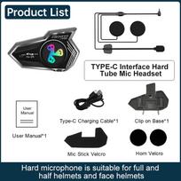1/2pcs Por25 Motorcycle Helmet Headset Bluetooth 5.4 Wireless Earphone Handsfree Mic Headphones Music Player Moto Helmet