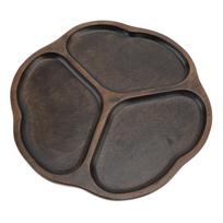 Wooden Chip and Dip Tray 3 Compartments Divided Serving Tray Decorative Snack Platter Fruit Appetizer Serving Plate for L