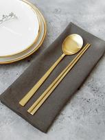 Reborn. J Titanium-Plated Gold Bling Basic Cutlery Set Gold Bling Basic Spoon Set