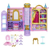 Mattel Disney Princess Tokimeki Closet Rapunzel Doll House with Accessories Sold Ages HXC20 Dress-Up (Doll Separately), 3+, Pink, rožinė