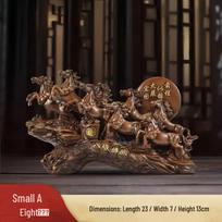 Eight Steeds Ethnic Resin Feng Shui Ornaments for Office or New Store