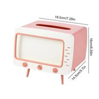 Multi-functional Desktop TV Tissue Box Creative Retro Style Mobile Phone Holder Storage Box Modern Simple Style Pp Material