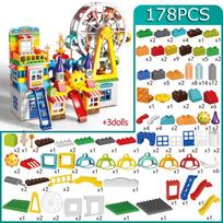 178PCS 269PCS Marble Race Run Big Building Blocks Funnel Slide DIY Educational Brick Toy For Kids Gift
