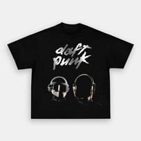 daft punk album tour graphics 100%cotton unisex shirt Summer vintage Harajuku Men's women's Short sleeve O-neck Tshirt fan gi... S įvairiaspalvis