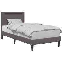 Bed Frame with LED Light Strips Gray 100 x 200 cm Faux Leather