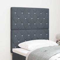 LED Headboard with LED Light Strips Dark Grey 80 cm Velvet